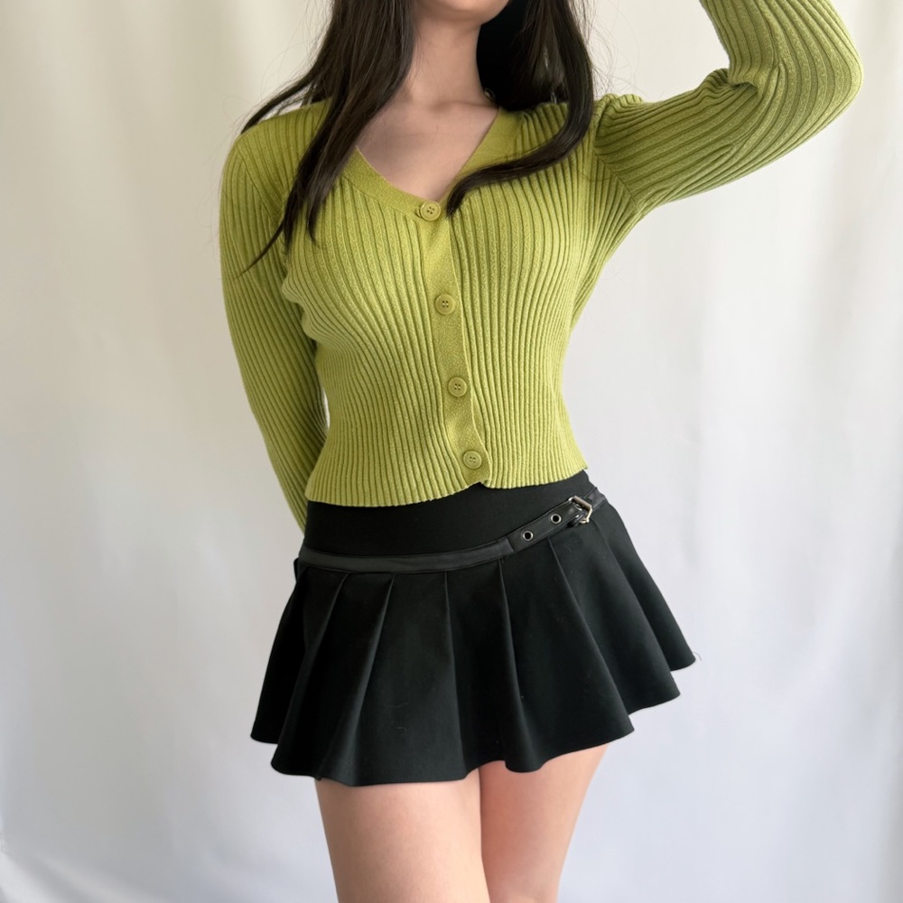 lime green button up sweater